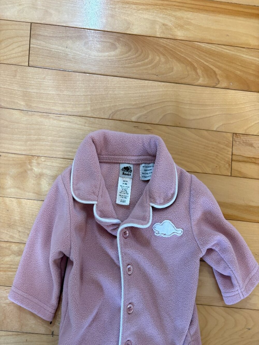 Vintage Baby Roots Fleece Button Up Collar Pink Size 0-3 months